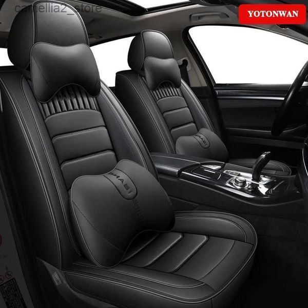 Housses de siège auto YOTONWAN housses de siège de voiture universelles en cuir de haute qualité pour Toyota 4Runner Hilux Highlander Sequoia Vios Tacoma accessoires de voiture Q231120