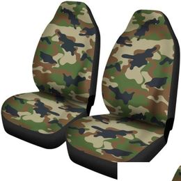Auto -stoel ERS 2PCS CAMOUFLAGE SET Beschermers geschikt voor SUV -bucket -stoelen Accessoire Accessoire Atcustomization Drop Delivery Mobiles M DH5T4