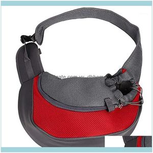 Siège d'auto Ers Fournitures pour animaux de compagnie Accueil Gardenpet Sacs de transport Chat Chiot Petit Animal Chien Portable Slings Avant Mesh Voyage Fourre-tout Sac à bandoulière 1 Dro