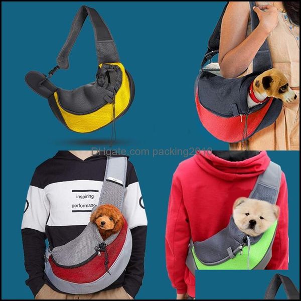 Siège de voiture Ers Fournitures Accueil Gardendog Sacs Confort Pet Puppy Carrier Sling Avant Mesh Outdoor Trave Shoder Teddy Dog Sac à bandoulière Fourre-tout Chat