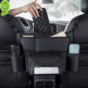 Colgador medio para asiento de coche, bolsa de almacenamiento para asiento trasero Interior de coche, soporte para bolso, soporte para teléfono, taza de agua, organizador de dispositivos, accesorios para coche