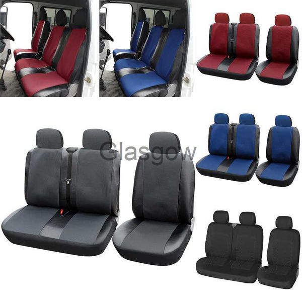 Asientos de coche 12 fundas de asiento funda de asiento de coche para TransporterVan Jacquard PU cuero para Renault Maste 2 para Peugeot para 1996 ford para VW T4 x0801