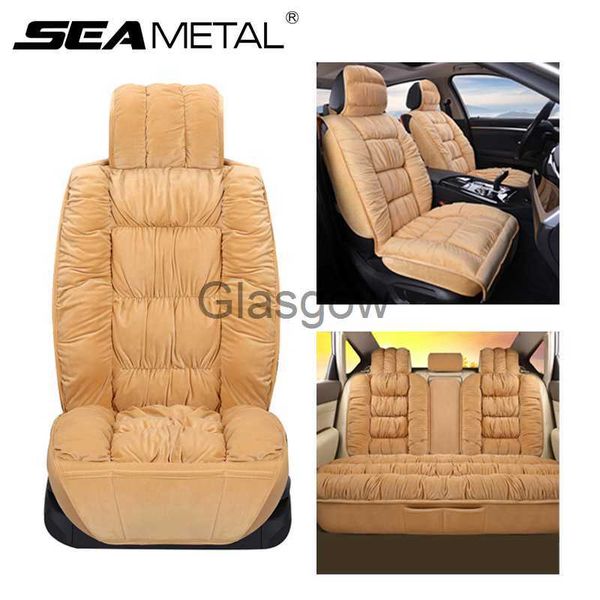 Sièges d'auto SEAMETAL Soft Plush Car Seat Covers Set Winter Warm Seat Cushion Pad SkinFriendly Housse de protection de siège de voiture Convient à la plupart des véhicules x0801