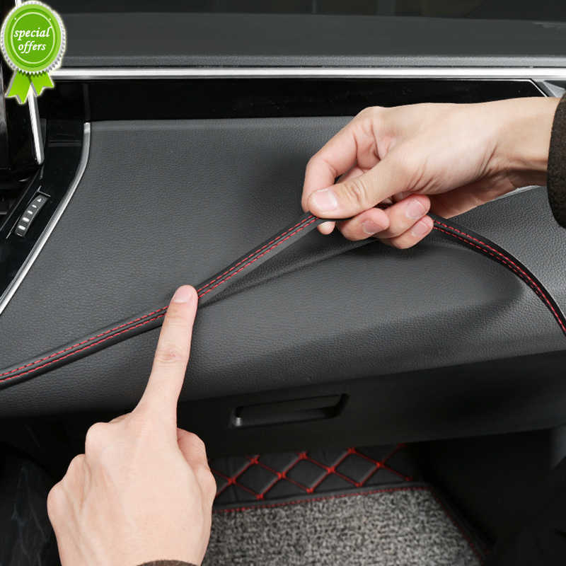 Car Self-adhesive Moulding Trim Car Interior Dashboard Leather Decoration Line DIY Braid Strip Car Style Decoration