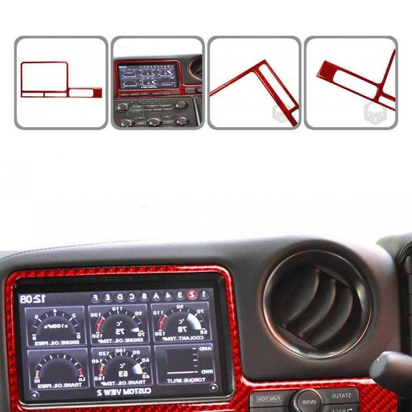 Garniture de couverture de panneau GPS de Navigation décorative Portable auto-adhésive de voiture pour GTR R35 2008-2016 conduite à droite