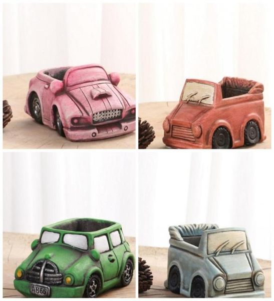 Macetas con forma de coche, macetas transpirables para camiones, macetas en miniatura, mini maceta de cemento para decoración del hogar, alta calidad, 5cr UU99391510