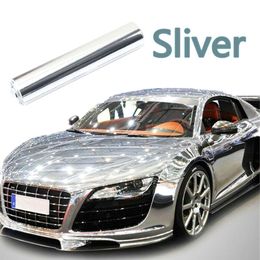 Auto zilver chroom flexibele vinyl wikkel plaat rol film auto sticker sticker 20x152cm308h