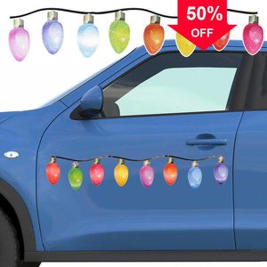 Auto Gesimuleerde Lamp Decals Magnetische Mount Auto Decor Sticker Home Koelkast Reflecterende Stickers Festival Decoratie Decals