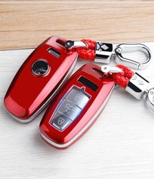 Voiture Smart Key Key Fob Holder Shell Keychain Cover Ajustement pour Audi A4 A5 S4 S5 A6 A7 A8 Q5 SQ5 S6 S7 S8 20132018 ACCESSOIRES9387177