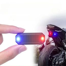 Mini feu d'avertissement solaire LED pour voiture, pour moto, véhicule électrique, feu arrière de vélo, lumière stroboscopique Anti-arrière