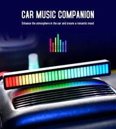 Lumière de contrôle du son de voiture RGB, lampe d'ambiance à rythme musical activé par la voix avec 32LED 40LED, décoration de la maison 8116734