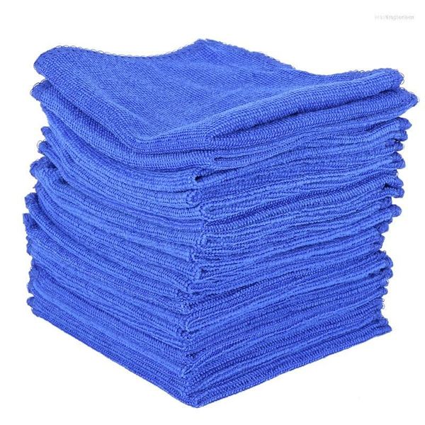 Voiture Éponge 20 pcs Absorbant Microfibre Serviette Maison Cuisine Lavage Propre Lavage Chiffon Bleu