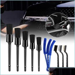 Éponge de voiture 9pcs Brosse de lavage Set de nettoyage à long manche Détaillant Intérieur Extérieur Cuir Air Vent Brushcar Drop Livraison 20 Automobiles Otvbj