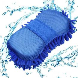 Entretien de l'éponge de voiture Microfibre Chenille Gant de lavage Nettoyage Gant de lavage Microfibre Chiffon Laveuse Drop Livraison Mobiles Motos Dhyxj A Otzt7