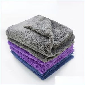 Autospons Reiniging Droogdoek Wassen Microvezelhanddoek Superabsorberend Tra Zacht Randloos Detaillering Waxen Toalla 500Gsmcar Drop Delive Dhd83