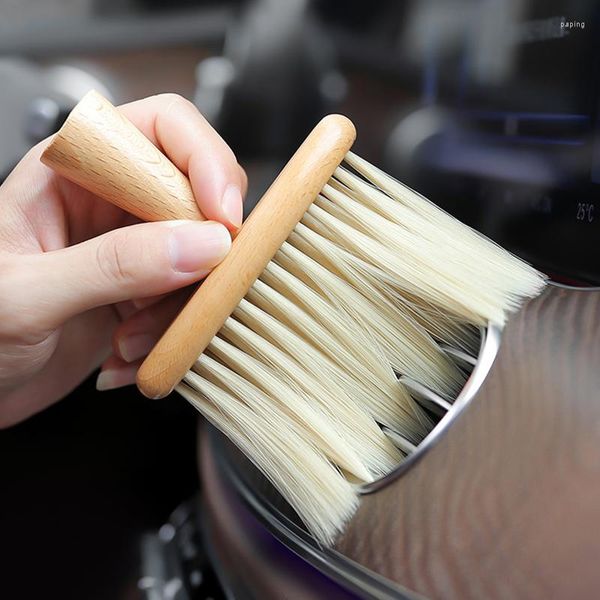 Esponja para coche, cepillo de limpieza Interior de madera maciza, salida de aire para salpicadero, eliminación de polvo, cerdas suaves, limpieza detallada, mantenimiento automático