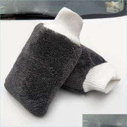 Esponja de coche Lavado Microfibra Trenza Guantes de tela Limpieza gruesa Miwax Detalle Cepillo Herramientas de cuidado Suministros Coche Entrega de gotas Automóviles Mo Dhab5