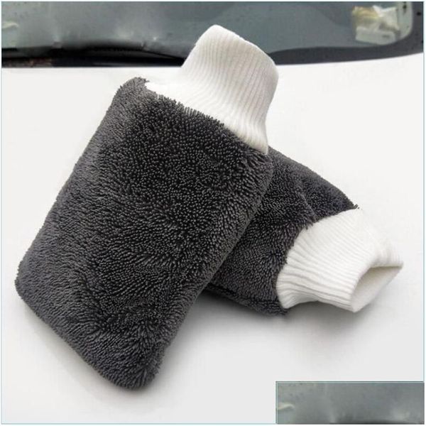 Gants en tissu tressé en microfibre pour voiture, éponge de lavage, nettoyage épais, Miwax, outils d'entretien des brosses, fournitures de voiture, livraison directe, mobiles Mo Aut Dhpti