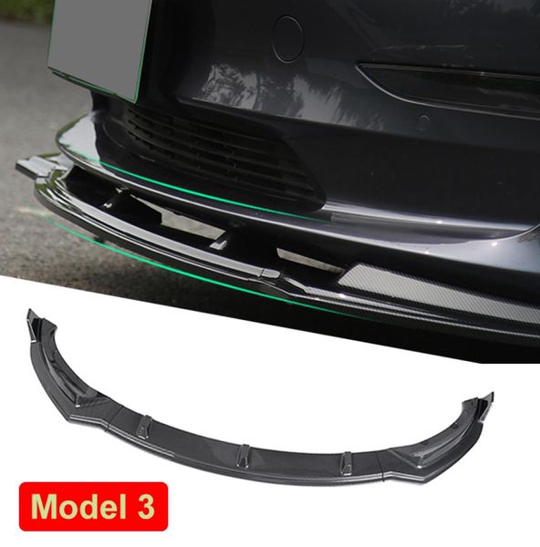 Chatrier à lèvres avant sportif pour la voiture pour Tesla Model 3 Kit de carrosserie Spsion de spoiler ABS ABS DIFFUSE ACCESSOIRES DE CANARD DE CANARD 3PCS3669094