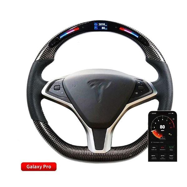 Volant de voiture 4 styles de roues pour Tesla Model S en fibre de carbone LED course personnalisée livraison directe Automobiles motos Auto Par Dhbud