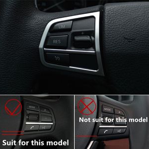 Cubierta de botones para volante de coche, embellecedor de lentejuelas ABS cromadas para BMW F10 5 series 520 2011-17, accesorios interiores para automóviles