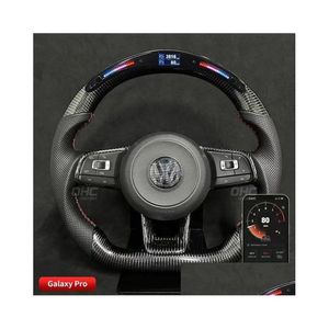 Volant de voiture en fibre de carbone pour Volkgen Golf 7 Mk7 Gti Gtd Gli Gt Gte R Line Scirocco Tiguan Led Performance Drop Delivery Mobil Dhsy6