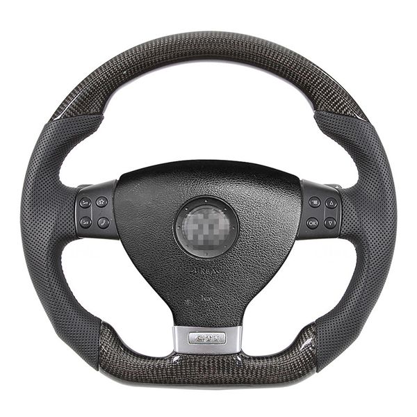 Volant de voiture Compatible avec VW MK5 GTI GLI R Line, véritable Fiber de carbone