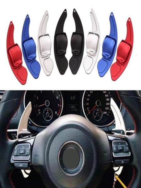 Carreau de direction de voiture Extension DSG DSG Shift Gear Paddle Extension pour VW Tiguan Golf 6 Mk5 Mk6 Jetta GTI R20 R36 Blue Red6584261