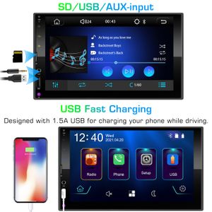 Autostereo 7 inch autoradio Android Auto Apple CarPlay Mirror Link MP5 Player Bluetooth voor Toyota Nissan Hyundai