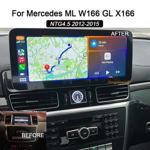 Autoradio pour W166 X166 Android 13 Android écran tactile 12,3 pouces Carplay Android auto pour Mercedes Benz ML GL classe NTG4.5 2012-2015 Navigation multimédia DVD de voiture