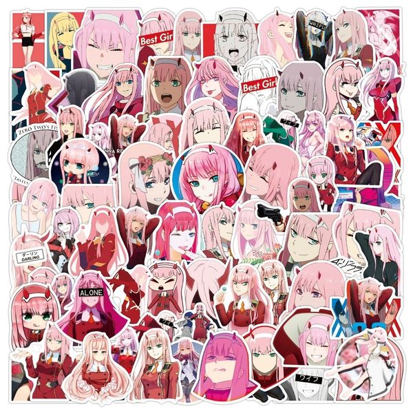 Autocollant de voiture 10/50/100pcs DARLING dans le FRANXX Anime Stickers pour Skateboard Phone Case Guitar Car Motorcycle Kids Vinyl Decal Sticker Bomb