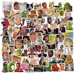 Auto sticker 100 50 stks Grappige Meme Stickers voor Kinderen Laptop Telefoon Case Scrapbooking Auto Graffiti Vinyl Decals Sticker stijl Trendy T262g