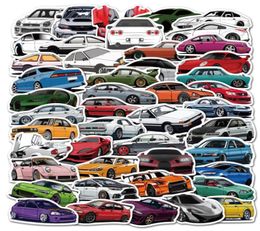 Auto sticker 1050100 stuks Sport Racewagen Stickers voor Helm Bumper Bagage Fiets Snowboard Cool Vinyl Decals Sticker Bom JDM5890620