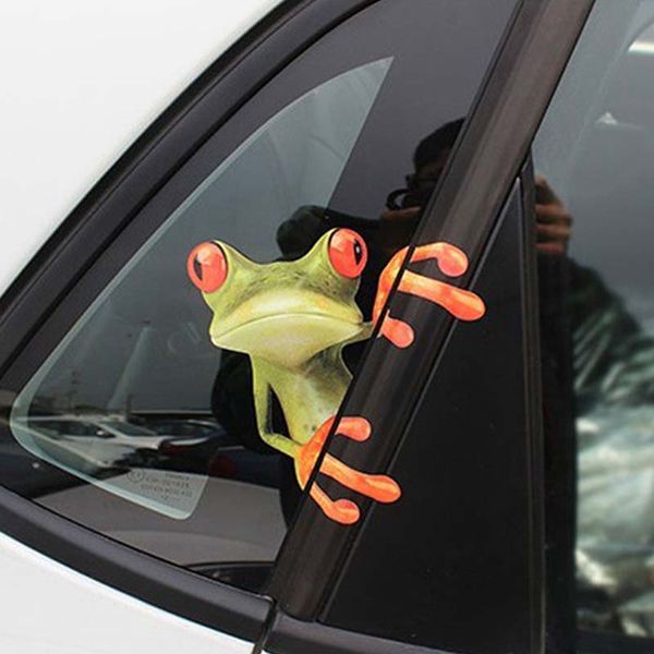 Autocollant de voiture 3D Animal Peep Grenouille Autocollants Drôle Fenêtre Stickers Étanche Stickers Auto Motos Graphiques Autocollants Accessoires Extérieurs