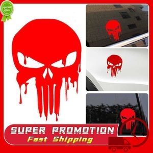 Auto Sticker voor Tesla 15x10.1 cm Bloody Punisher Schedel Reflecterende Motorfiets Sticker Rood voor Halloween Pasen Auto decoratie