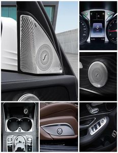 Pegatina de automóvil Puerta interior o Altavoz Panel de cambio de engranajes Puerta de revestimiento de la puerta de revestimiento para Mercedes Benz C Clase W205 GLC X205 Accesorios3329668