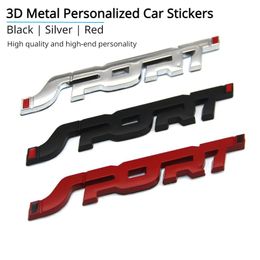 Autocollant de voiture style métal 3D Chrome noir Auto coffre course Sport mot lettre Logo Badge autocollants décorations accessoires