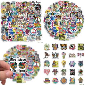 Auto Stickers 10/50 Stuks Grappige Hippie Stijl Iti Cartoon Decals Diy Skateboard Gitaar Laptop Motorfiets Kid Sticker Speelgoed Gift Drop Delive