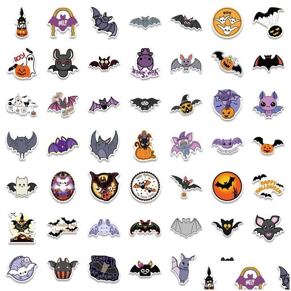 Autocollants de voiture 100pcs bat halloween iti pour bricolage ordinateur portable skateboard autocollants de moto