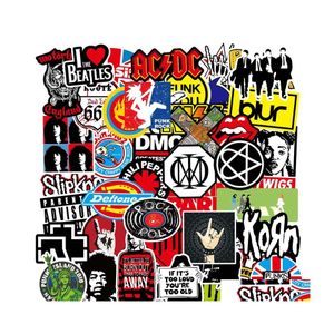 Autocollants De Voiture 100 Pcs / Lot Rétro Bande Rock Autocollant Musique Graffiti Jdm À Bricolage Guitare Moto Ordinateur Portable Lage Planche À Roulettes Snowboard Drop De Dh68O