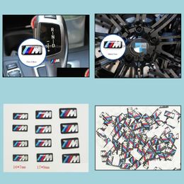 Auto -stickers 100 pcs TEC Sportwiel Badge 3D Emblem Sticker Decals Logo voor M -serie M1 M3 M5 M6 X1 X3 X5 X6 E34 E36 E6 E6 Auto Styling DHKWJ