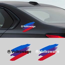 Autocollants de voiture 1pcs autocollants d'emblème de voiture Windown Door Auto Body Decal Sticker pour VW Volkswagen Golf Polo Passat Touran Jetta Accessoires T240513