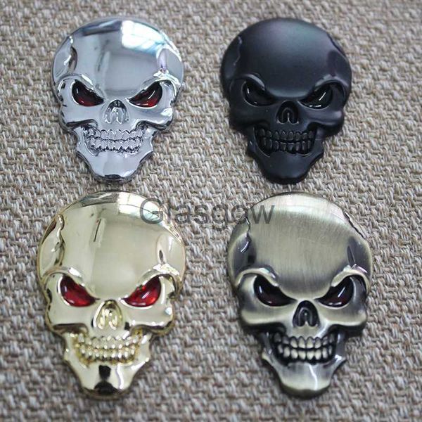 Pegatinas de coche 1 Uds moda 3D calavera aleación de Zinc Metal coche pegatina para coche motocicleta calavera emblema insignia coche estilo pegatinas x0705