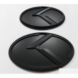 Etiquetas engomadas del coche 2 unids 3D Black K Logo Insignia Emblema Etiqueta Ajuste Kia Optima K5 2011 Emblemas de automóviles 1331716 Entrega de gotas Móviles Motocicletas Ex Dhwdz