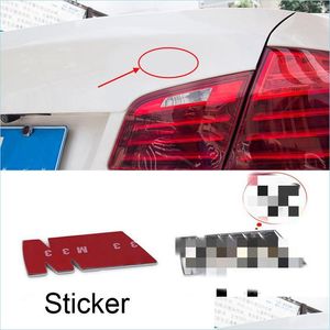 Auto stickers 2 stks auto accessoires embleembadge stickers voor mpower /// mpower blauwe rode metalen logo sticker badges drop levering 2022 m dhndb