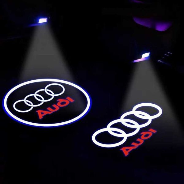 Pegatizas de automóviles 2pcs Accesorios de automóvil Luces LED Luz de bienvenida para Audi S Line S3 S4 RS S6 S5 S7 S8 Quattro Proyector Shadow Lámpara Ghost Lamp Styling T240513