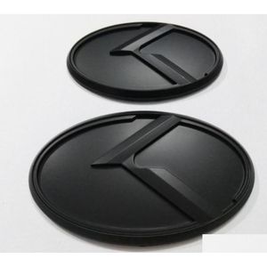 Pegatizas de automóviles 2pcs Nuevo 3D Black K Logo Insignia Emblema Pegatina Fit Kia Optima K5 2011 Cars Emblems13331716 Drop entrega Automóviles Motocicletas Dhhnd