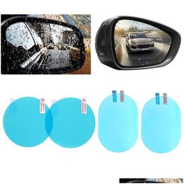 Autocollants de voiture 2 pièces Film de protection de rétroviseur Anti-buée Feuilles de fenêtre Anti-pluie Vue arrière Sn Accessoires de protection avec livraison directe DH1Cj