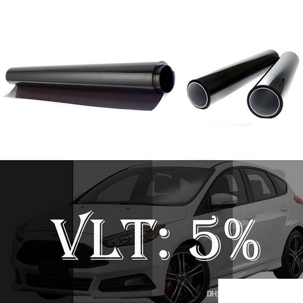 Pegatinas De Coche 300Cm Car Window Tint Film Roll 5% Vlt Uvaddinsation Home Glass Summer Solar Protection Sticker Cortina Rascador Drop De Dhuj2