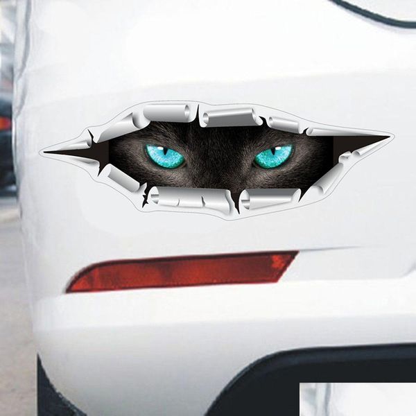 Autocollants de voiture 3D Cars Autocollant Eye Véhicule Décor Hommes Yeux Peek Beautif Femme Animal Decal Ornements Drop Livraison Mobiles Motos Dhz2H